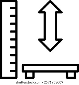 Height Check Line Vector Icon Design