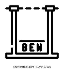 height control parking gate line icon vector. height control parking gate sign. isolated contour symbol black illustration