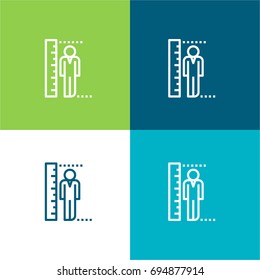 Height green and blue material color minimal icon or logo design