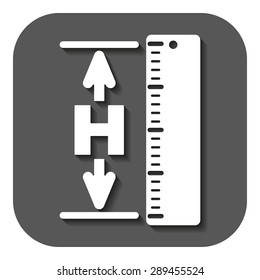 The Height Icon. Altitude, Elevation, Level, Hgt Symbol. Flat Vector Illustration. Button