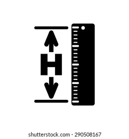 The Height Icon. Altitude, Elevation, Level, Hgt Symbol. Flat Vector Illustration