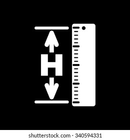 The Height Icon. Altitude, Elevation, Level, Hgt Symbol Flat Vector Illustration