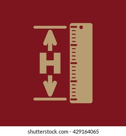 The height icon. Altitude, elevation, level, hgt symbol Flat Vector illustration