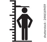 Height Icon design Illustration. Height vector icon isolated on transparent background, Height logo design. Tall icon. Height vector symbol. Linear style sign for mobile concept and web design. 