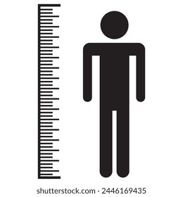 Height Icon design Illustration. Height vector icon isolated on transparent background, Height logo design. Tall icon. Height vector symbol. Linear style sign for mobile concept and web design. 