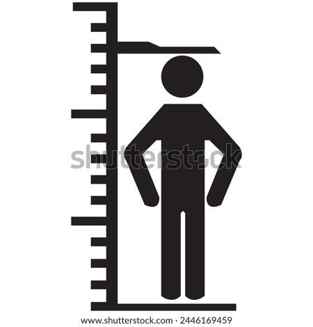 Height Icon design Illustration. Height vector icon isolated on transparent background, Height logo design. Tall icon. Height vector symbol. Linear style sign for mobile concept and web design. 