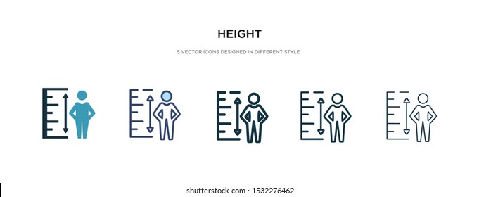 height icon in different style vector illustration. two colored and black height vector icons designed in filled, outline, line and stroke style can be used for web, mobile, ui