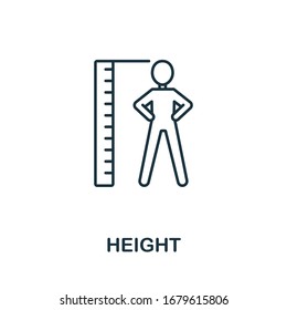 Height icon from health check collection. Simple line Height icon for templates, web design and infographics
