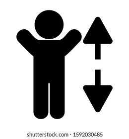 height icon isolated sign symbol vector illustration - high quality black style vector icons
