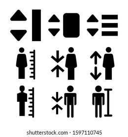 height icon isolated sign symbol vector illustration - high quality black style vector icons
