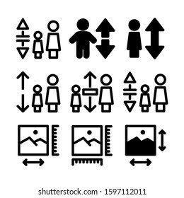 height icon isolated sign symbol vector illustration - high quality black style vector icons
