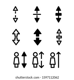 height icon isolated sign symbol vector illustration - high quality black style vector icons
