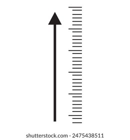 Height icon isolated sign vector illustration. Height icon isolated on black style vector.