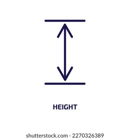 height icon from user interface collection. Thin linear height, 1, measurement outline icon isolated on white background. Line vector height sign, symbol for web and mobile