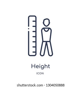 height icon from user interface outline collection. Thin line height icon isolated on white background.