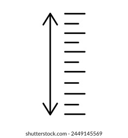 height icon vector design templates. Height icon vector sign and symbol isolated on white background, Height logo concept. Vector illustration. Eps file 118.