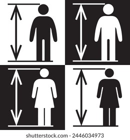 Height icon vector sign and symbol isolated on white background, Height logo concept.  height icon vector design templates.