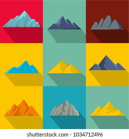 Height icons set. flat set of 9 height vector icons for web isolated on white background