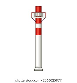 height industrial chimney cartoon. diameter material, steel concrete, brick maintenance height industrial chimney sign. isolated symbol vector illustration