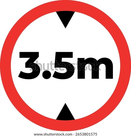 height limit 3.5 meter traffic sign isolated on white background