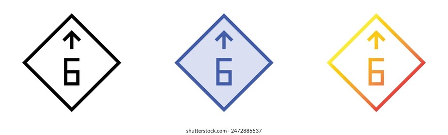 height limit icon. Linear, Blue Fill and Gradient Style Design Isolated On White Background