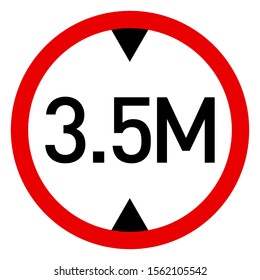 Height limit traffic sign vector illustration. Red circle sign found near that pass under bridges, railway lines etc.