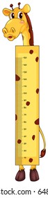 Height measurement chart with giraffe character illustration