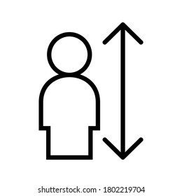 height measurement icon or logo isolated sign symbol vector illustration - high quality black style vector icons
