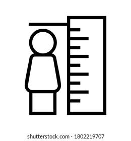 height measurement icon or logo isolated sign symbol vector illustration - high quality black style vector icons
