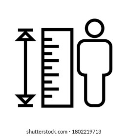 height measurement icon or logo isolated sign symbol vector illustration - high quality black style vector icons

