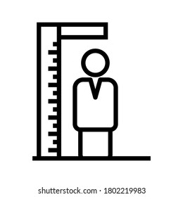 height measurement icon or logo isolated sign symbol vector illustration - high quality black style vector icons
