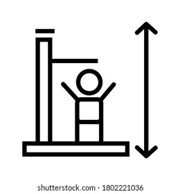 icono de medición de altura o logotipo símbolo de signo aislado ilustración vectorial ilustración de alta calidad de vectores de estilo negro
