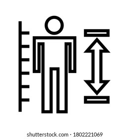 height measurement icon or logo isolated sign symbol vector illustration - high quality black style vector icons
