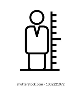icono de medición de altura o logotipo símbolo de signo aislado ilustración vectorial ilustración de alta calidad de vectores de estilo negro

