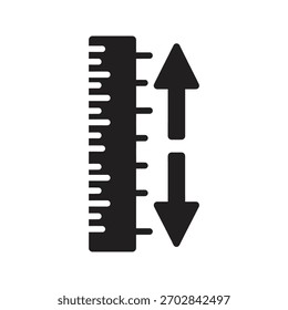 Régua de medida de altura simbolizando dimensão vertical e escala linear