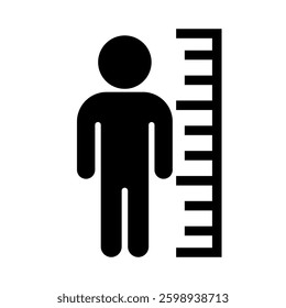 Height measurement silhouette icon. Vector.