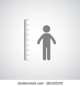 Height Measurement Symbol On Gray Background 