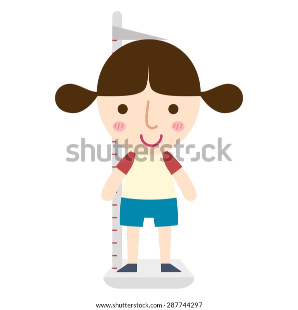 height\
measurement young girl\
Illustration,vector