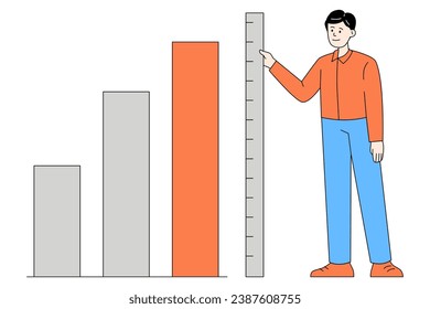 Height measuring bar chart using ruler