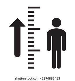 Height measuring symbol icon,vector illustration design template