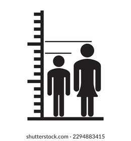 Height measuring symbol icon,vector illustration design template