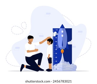 Height meter concept illustration. Suitable for landing page, ui, web, App intro card, editorial, flyer, and banner.