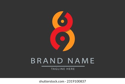  Height number. 8, 69, or 6 or 9 Infinity abstract emblem. This logo can be use for business, hi-tech production, sport, games, web and digital.
