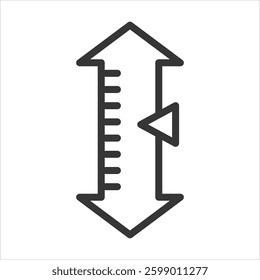 Height Outline Icon Vector Illustration