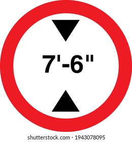 Height Restriction 7-6 Sign Board