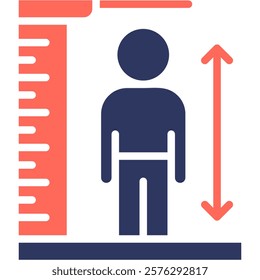 Height Scale Icon Mixed Vector Illustration