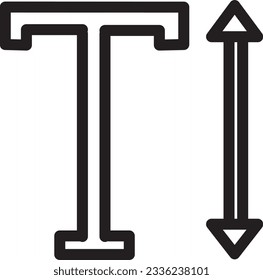 Height Text Write Outline Icon