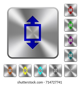 Height tool engraved icons on rounded square glossy steel buttons