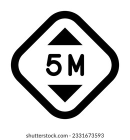 Icono De Glifo Vector De Altura Para Uso Personal Y Comercial.

