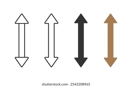 Height vector icons set. Arrow vector icon